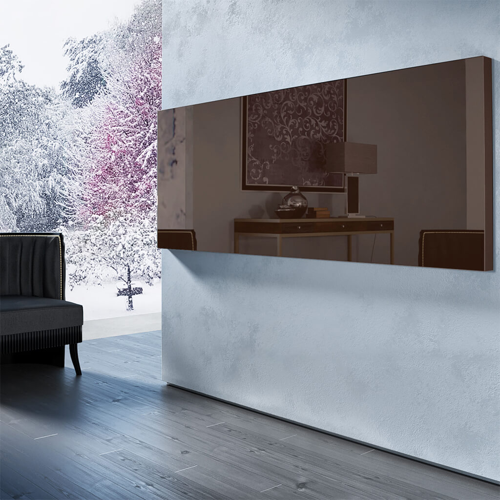 Зеркальный телевизор Tele-Art Q70W Bronze Mirror в выключенном состоянии