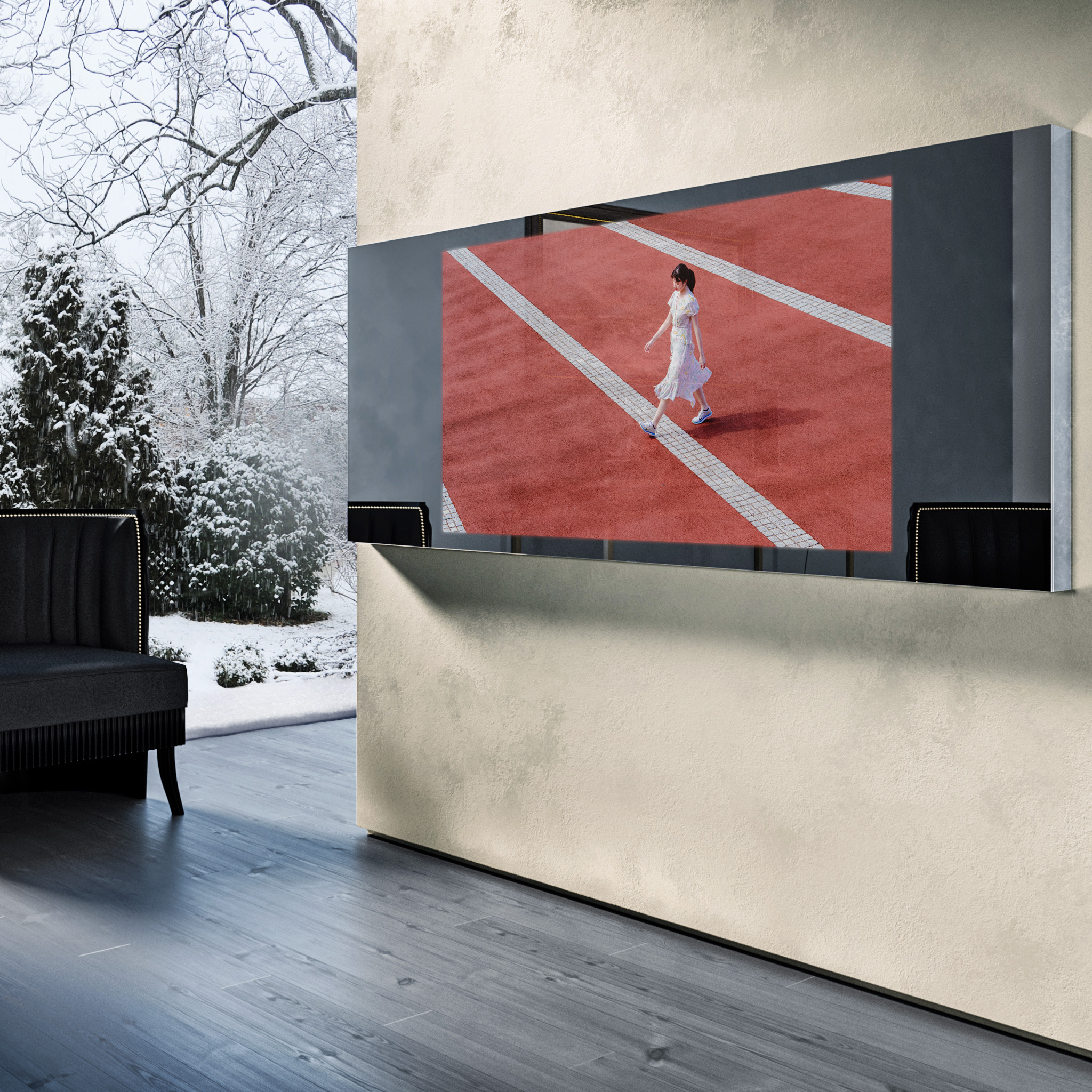 Зеркальный телевизор Tele-Art Q70W Line Mirror Grafit Mirror Зеркальный телевизор Tele-Art Q70W Line Mirror Grafit Mirror